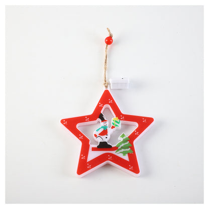 LED Snowman Lantern Christmas Tree Pendant Scene Decorative Ornaments